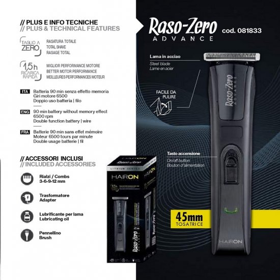 TOSATRICE CAPELLI RASO ZERO ADVANCE HAIR ON - Clicca l'immagine per chiudere