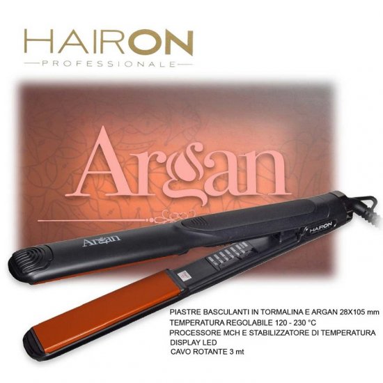 PIASTRA CAPELLI PROFESSIONALE ARGAN HAIRON [8033315379860-FG