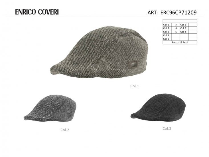 COPPOLA BERRETTO UOMO ENRICO COVERI CON LOGO - Clicca l'immagine per chiudere