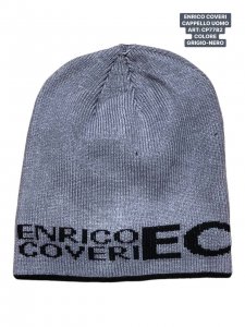 BERRETTO UOMO ENRICO COVERI GRIGIO CON LOGO