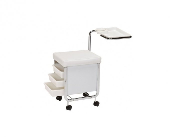 CARRELLO ESTETICA-MANICURE CON SEDUTA COLORE "BIANCO" - Clicca l'immagine per chiudere