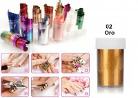 NAIL FOIL PELLICOLA DECORATIVA PER UNGHIE ORO 02