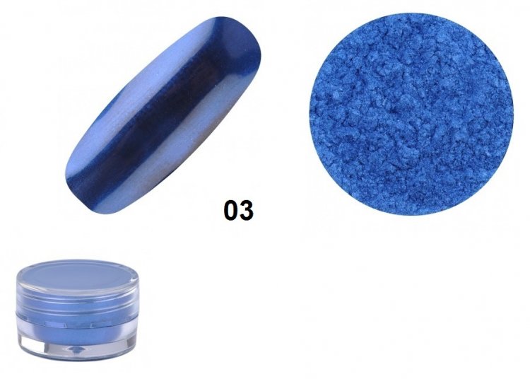 POLVERE EFFETTO CHROM DECORAZIONE UNGHIE 03 BLU - Clicca l'immagine per chiudere