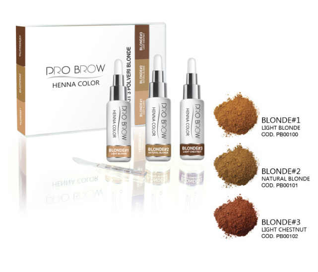 HENNA SOPRACCIGLIA KIT 3 POLVERI BLONDE PRO-BROW - Clicca l'immagine per chiudere