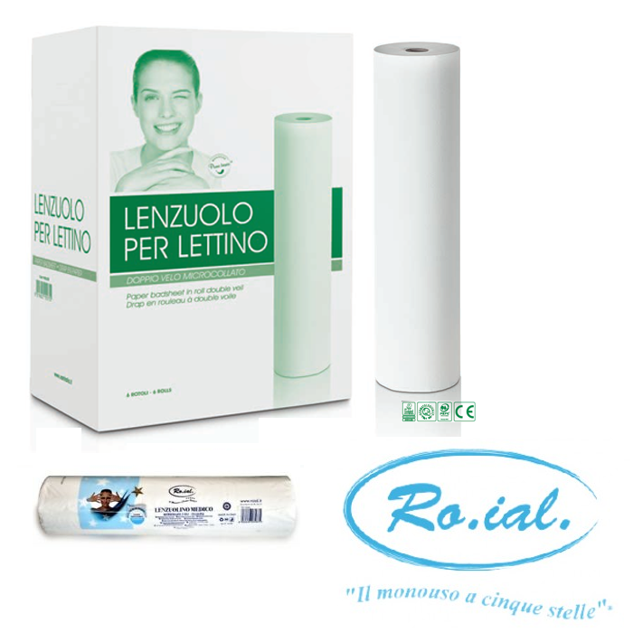 ROTOLO CARTA LETTINO ESTETICA LENZUOLINO MEDICO 2 VELI 80 M