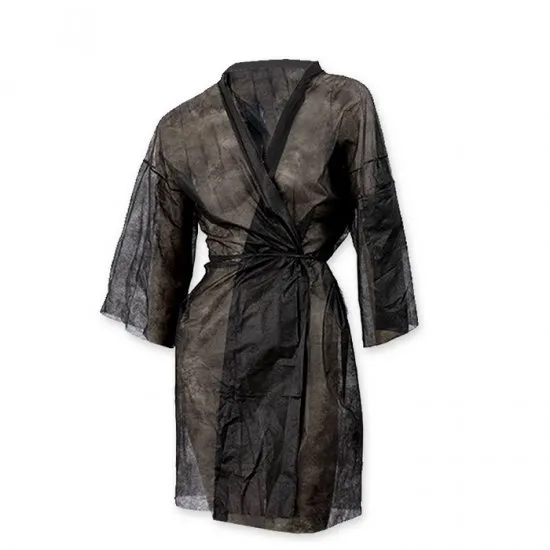 Kimono monouso estetica parrucchiere in tnt nero