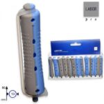 Bigodini permantente forati lunghi blu-grigio 12 pz