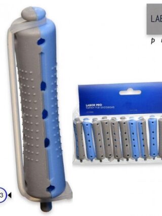 Bigodini permantente forati lunghi blu-grigio 12 pz
