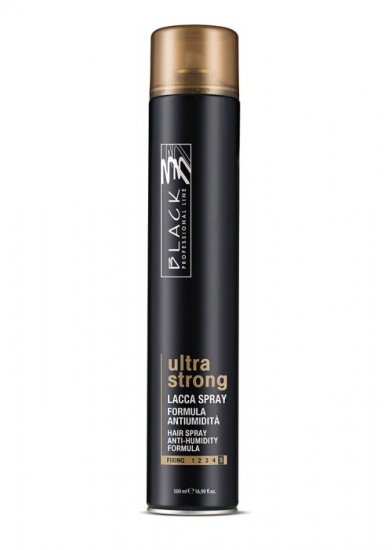 Black professional lacca capelli ultra strong anti-umidità