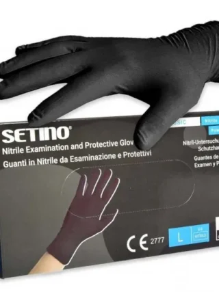 Guanti monouso in nitrile nero senza talco 100 pz