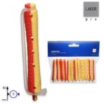 Bigodini permantente forati lunghi giallo-rosso 12 pz