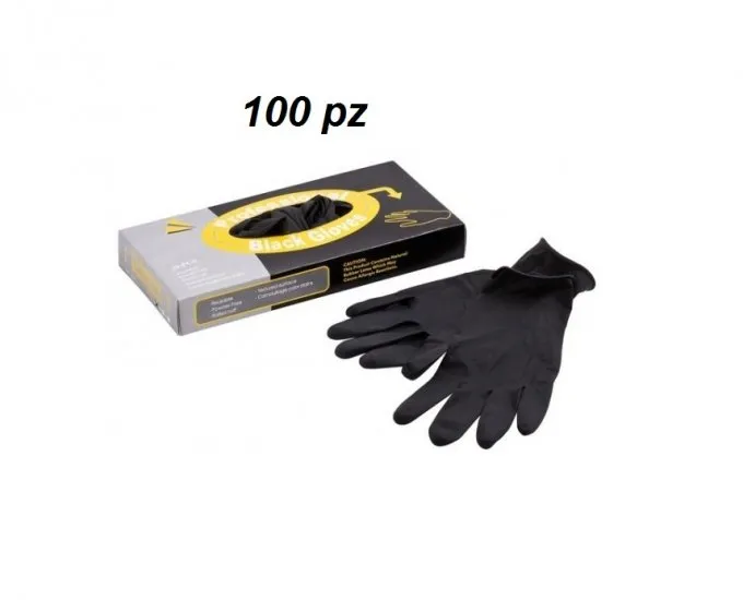 Guanto monouso in nitrile nero 100 pz