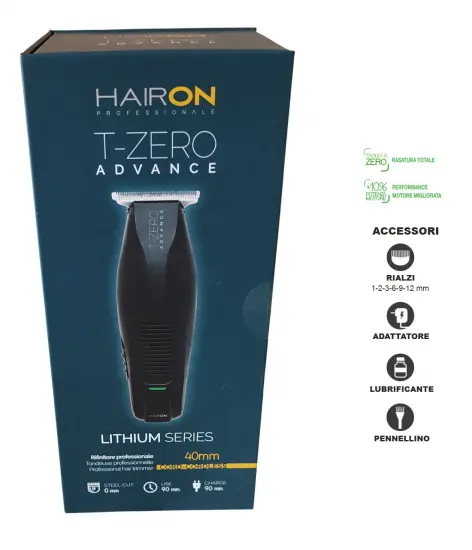 Tosatrice regola barba rifiniture t- zero advance Hairon