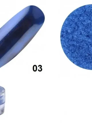 Polvere effetto chrom decorazione unghie 03 blu