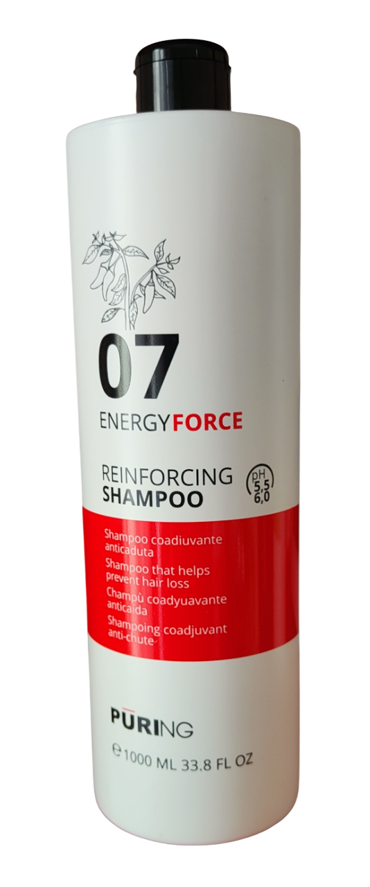 Puring 07 Energyforce Energizing Shampoo coadiuvante anticaduta Arricchito con Mentolo, estratto di Peperoncino ed Oligoelementi